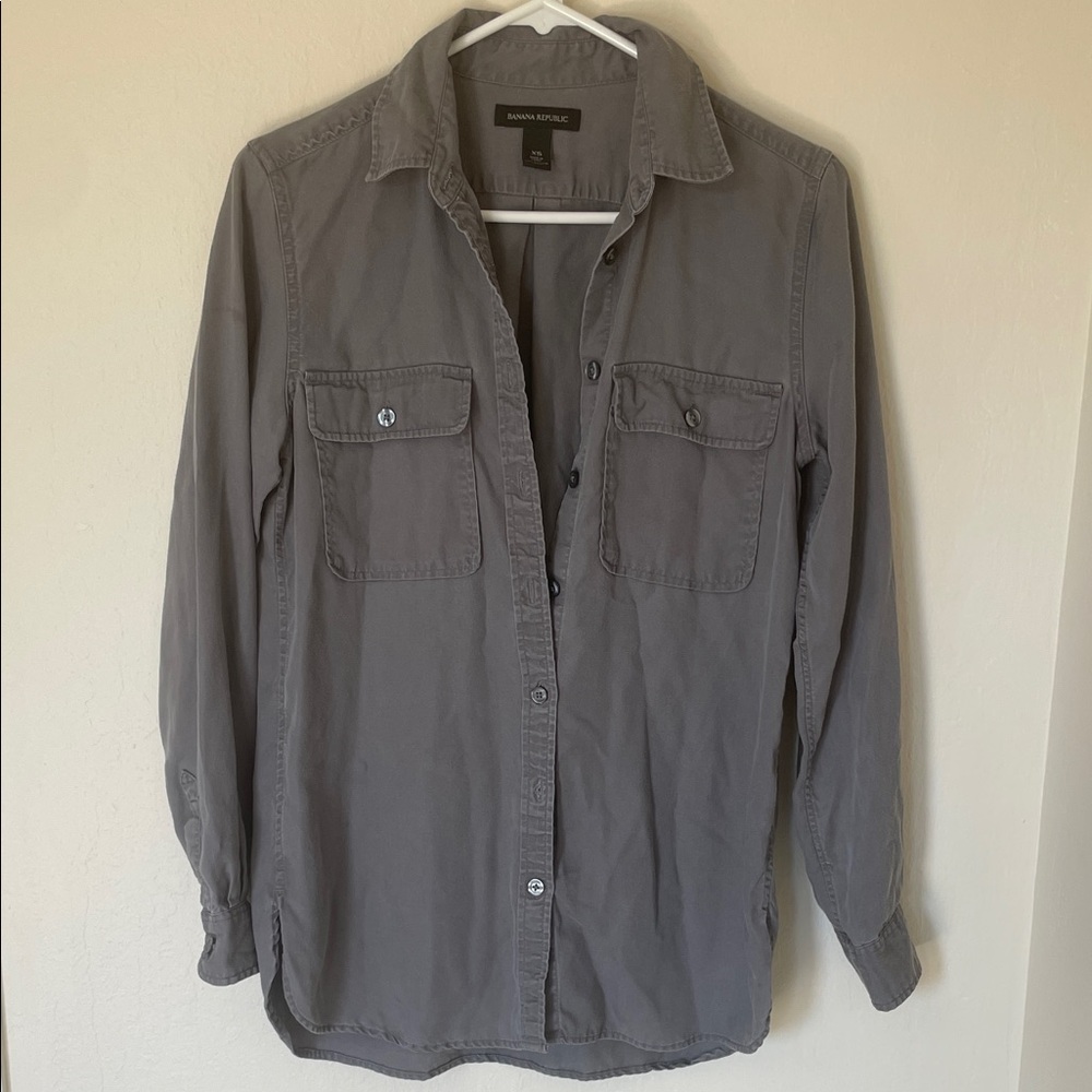 Banana Republic Charcoal Button-Up Shirt XS